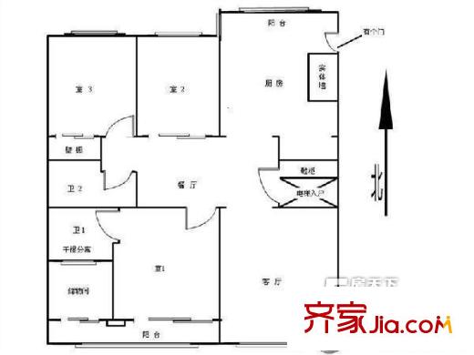 方正山海天戶型圖戶型圖 4室2廳2衛(wèi)1廚