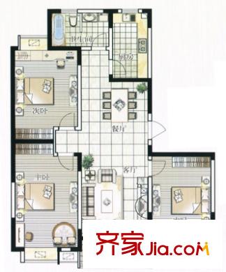 寶瀾園 3室 戶型圖