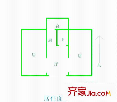 寶瀾園戶型圖戶型圖 2室1廳1衛(wèi)1廚