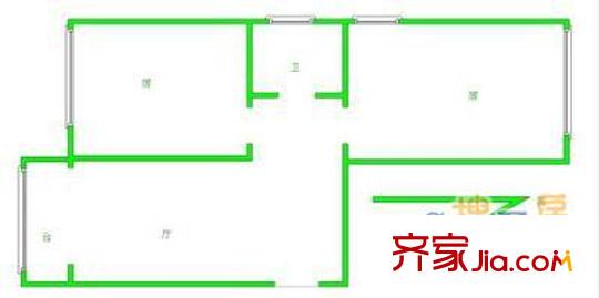 寶瀾園戶型圖戶型圖 2室1廳1衛(wèi)1廚