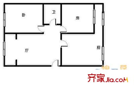 植園里戶(hù)型圖 戶(hù)型圖 2室1廳1衛(wèi)1廚