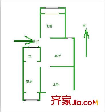 風(fēng)華樓 2室 戶型圖