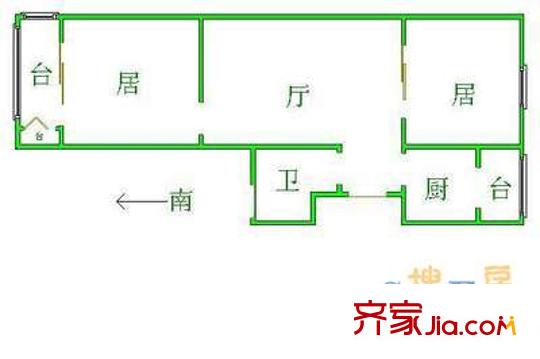 佳園新里戶型圖戶型圖 2室1廳1衛(wèi)1廚