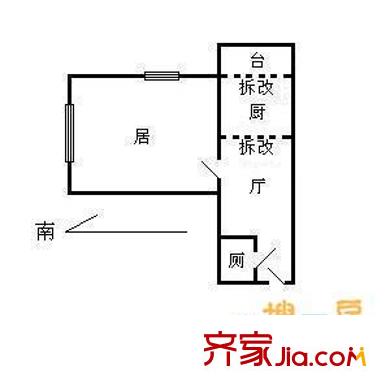 龍井里戶型圖 戶型圖 1室1廳1衛(wèi)1廚