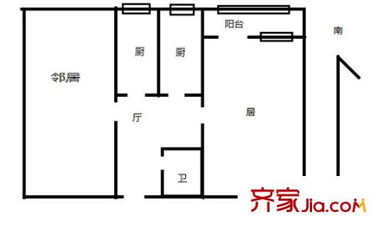 連榮里 1室 戶型圖