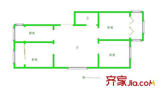 南開金禧園戶型圖戶型圖 3室1廳1衛(wèi)1廚