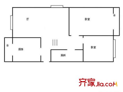 金康園戶型圖戶型圖 2室2廳1衛(wèi)1廚