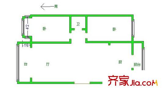 翰林園 2室 戶型圖