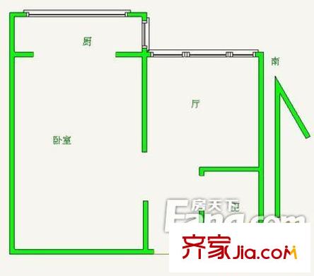 承德里戶型圖戶型圖 1室1廳1衛(wèi)1廚