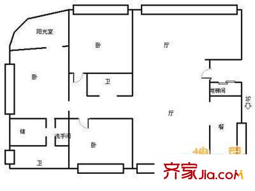 青海園戶型圖戶型圖 3室2廳2衛(wèi)1廚