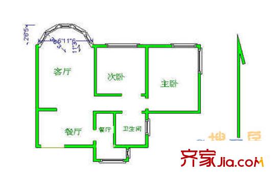 貽成園戶型圖 戶型圖 2室1廳1衛(wèi)1廚