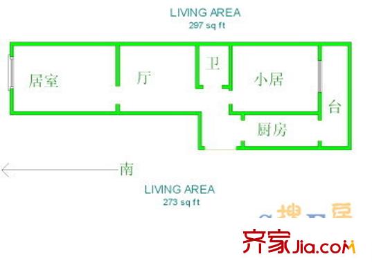 國強里戶型圖戶型圖 2室1廳1衛(wèi)1廚
