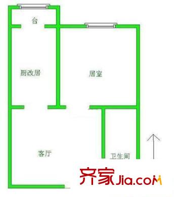久福園戶型圖戶型圖 2室1廳2衛(wèi)1廚