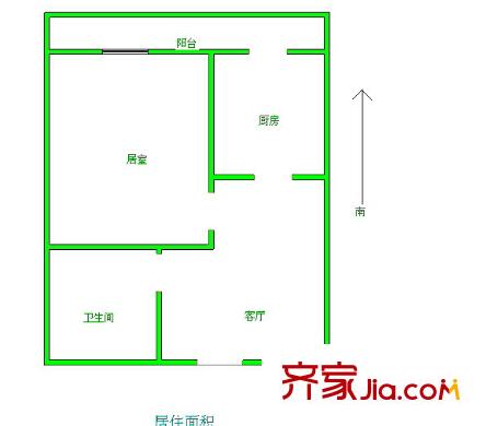 珠峰里 1室 戶型圖