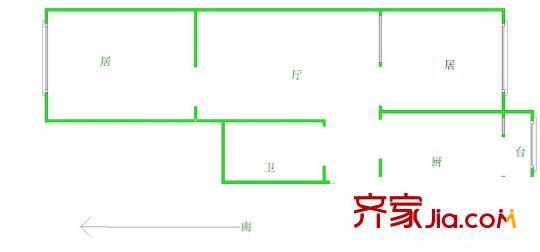 珠峰里戶型圖戶型圖 2室1廳1衛(wèi)1廚