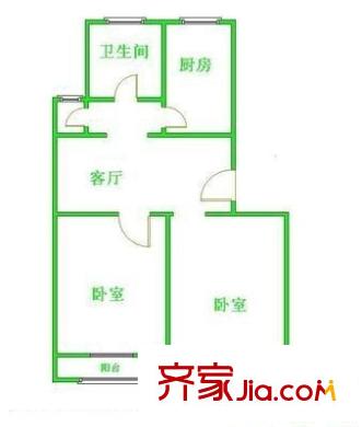 會(huì)澤園戶型圖戶型圖 2室1廳1衛(wèi)1廚