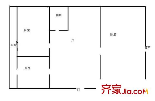 嘀嗒戶型圖戶型圖 2室2廳2衛(wèi)1廚