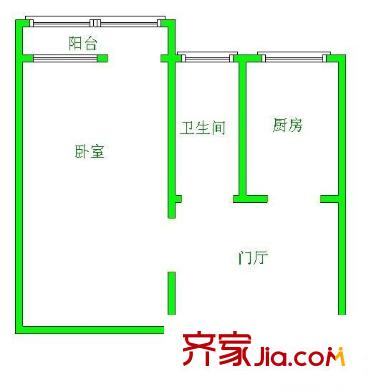 77號小區(qū) 1室 戶型圖