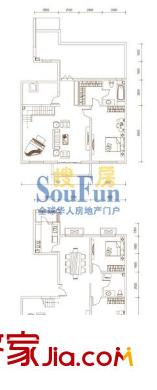 文苑鳳凰城戶型圖2號樓C5躍層 3室2廳