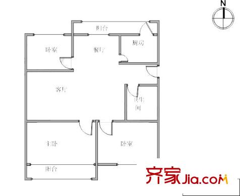 金淼園戶型圖戶型圖 3室2廳1衛(wèi)1廚