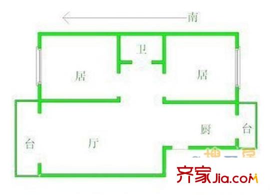 金淼園戶型圖 戶型圖 2室2廳1衛(wèi)1廚