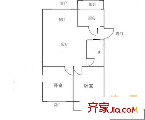 衛(wèi)安南里戶型圖戶型圖 2室2廳1衛(wèi)1廚