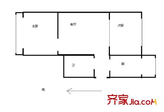 衛(wèi)安南里 2室 戶型圖