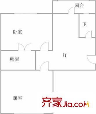 三潭西里戶型圖戶型圖 2室1廳1衛(wèi)1廚