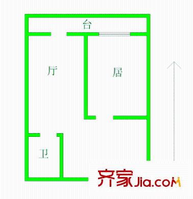 三潭西里戶型圖戶型圖 1室1廳1衛(wèi)1廚