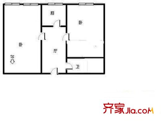 臥龍北里戶型圖 戶型圖 2室1廳1衛(wèi)1廚