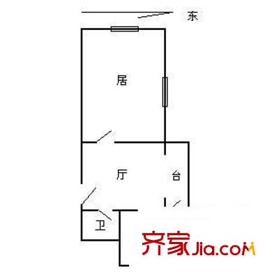 臥龍北里戶型圖戶型圖 1室1廳1衛(wèi)1廚