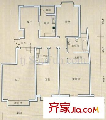 天江格調(diào)花園戶型圖戶型圖 3室2廳2衛(wèi)