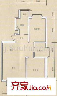 天江格調(diào)花園戶型圖戶型圖 2室2廳1衛(wèi)