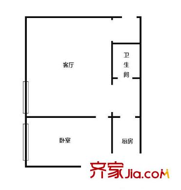 聚安西園 1室 戶型圖