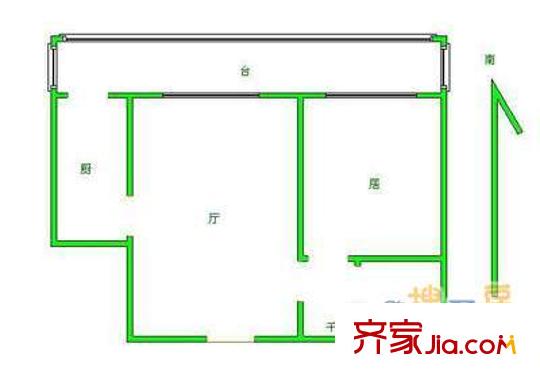 聚安西園戶型圖戶型圖 1室1廳1衛(wèi)1廚