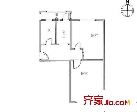 迎水東里戶型圖戶型圖 2室1衛(wèi)1廚