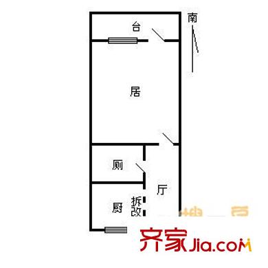 鳳儀園戶型圖戶型圖 1室1廳1衛(wèi)1廚