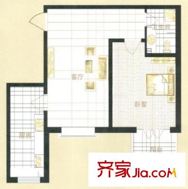 鳳儀園戶型圖戶型圖 1室1廳1衛(wèi)1廚