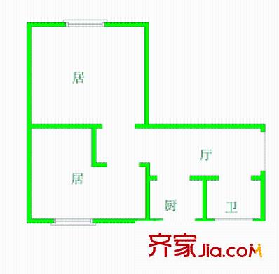 迎水東里戶型圖戶型圖 2室1廳1衛(wèi)1廚