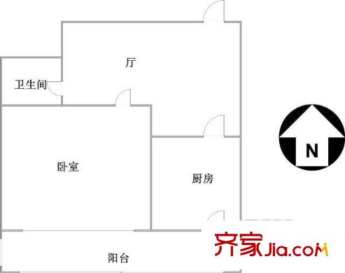 迎水東里戶型圖戶型圖  1室1廳1衛(wèi)1廚