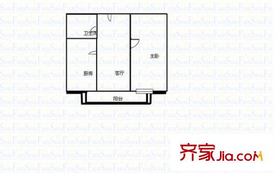 世紀(jì)新村戶型圖戶型圖 1室1廳1衛(wèi)1廚