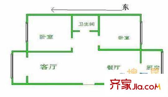 世紀(jì)新村戶型圖戶型圖 2室2廳1衛(wèi)1廚