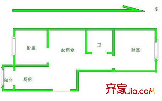 天保悅藍(lán)東軒戶型圖戶型圖 2室1廳1衛(wèi)1廚