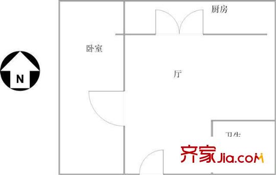 興云里戶型圖戶型圖 1室1廳1衛(wèi)1廚