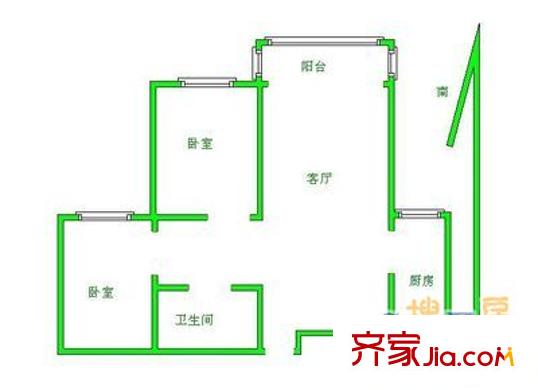 天保悅藍(lán)東軒戶型圖戶型圖 3室2廳1衛(wèi)1廚