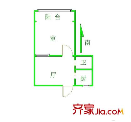桃花園東里 1室 戶型圖