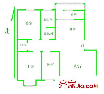 桃花園東里 3室 戶型圖