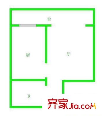 桃花園東里戶(hù)型圖 戶(hù)型圖 1室1廳1衛(wèi)1廚