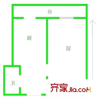 長治里戶型圖戶型圖 1室1廳1衛(wèi)1廚
