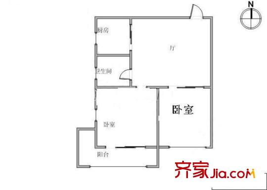 同安里戶型圖戶型圖 2室1廳1衛(wèi)1廚